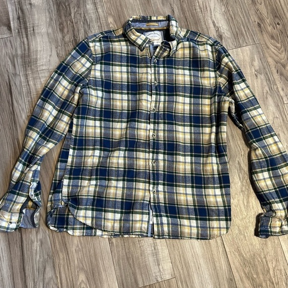 Denim & Flower Ricky Singh‎ Flannel Button Down Shirt Size Large - Picture 1 of 8